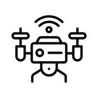 Intelligent drones enhanced with AI for smart applications vector
