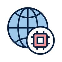A worldwide network of devices using microchip technology vector