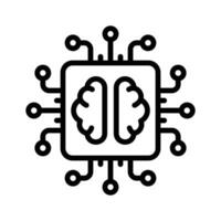 A processor chip brain, concept of brain processor icon vector