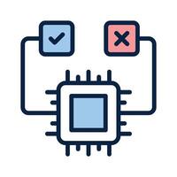 Ai decision system icon in trendy style, ready to use vector