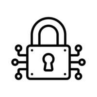 Protecting data and systems through cybersecurity, ready to use icon vector