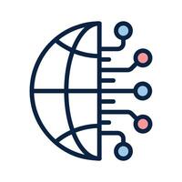 Icon of global network, digital earth design vector