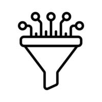 Data efficiently through machine learning techniques, ai data processing icon vector