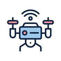 Intelligent drones enhanced with AI for smart applications vector
