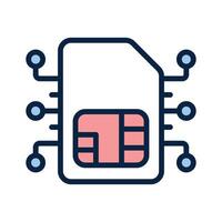 Esim chip card, embedded sim card design vector