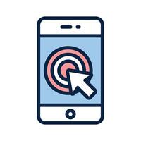 Carefully designed icon of mobile interaction vector