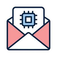 Smart email, email generator, ai mail design vector
