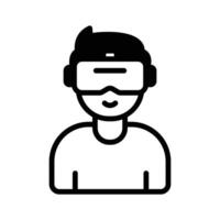 A person wearing a VR headset, representing immersive virtual experiences vector