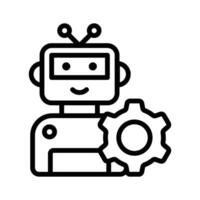 Robotic Engineering, robot setting icon design vector