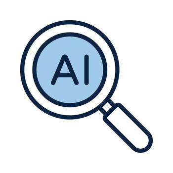 Ai search, artificial intelligence search icon in modern style vector