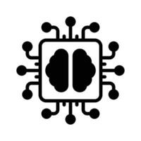 A processor chip brain, concept of brain processor icon vector