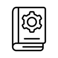 Cogwheel with book concept icon of setting manual in modern style vector