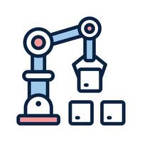 Robotic automation, an amazing icon of robotic manufacturing vector