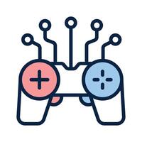 A game controller with interconnected nodes, symbolizing AI in gaming and interactive entertainment vector