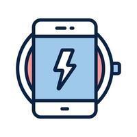 Take a look at this amazing icon of wireless charger in modern style vector