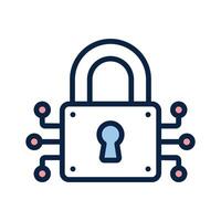 Protecting data and systems through cybersecurity, ready to use icon vector