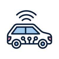 Beautiful designed smart car icon, ai automobile technology vector