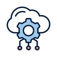 Cloud environments, cloud services in modern style vector