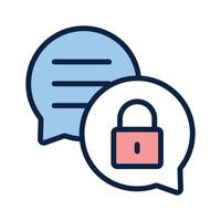 Encrypted chat, secure communication icon in modern style vector