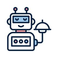 Grab this amazing ico of robot waiter in modern style vector