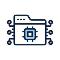 A document folder with AI nodes, concept icon of document management vector