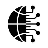 Icon of global network, digital earth design vector