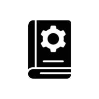 Cogwheel with book concept icon of setting manual in modern style vector