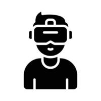 A person wearing a VR headset, representing immersive virtual experiences vector