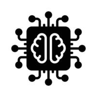 A processor chip brain, concept of brain processor icon vector