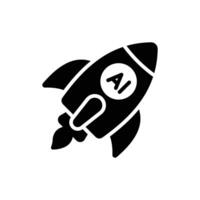 Ai rocket icon design, space exploration vector