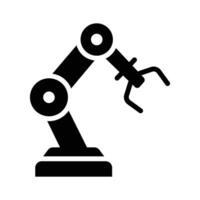 A robotic arm in action, symbolizing automated manufacturing and industrial vector