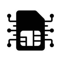 Esim chip card, embedded sim card design vector