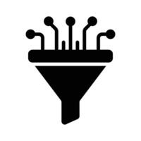 Data efficiently through machine learning techniques, ai data processing icon vector