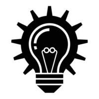 Minimalist Lightbulb Idea Icon Silhouette - Illustration vector