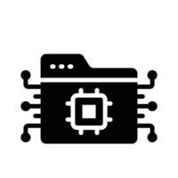A document folder with AI nodes, concept icon of document management vector