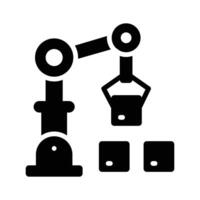 Robotic automation, an amazing icon of robotic manufacturing vector
