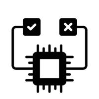 Ai decision system icon in trendy style, ready to use vector