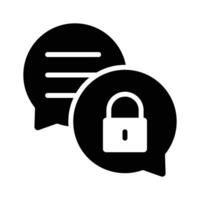 Encrypted chat, secure communication icon in modern style vector