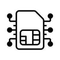 Esim chip card, embedded sim card design vector