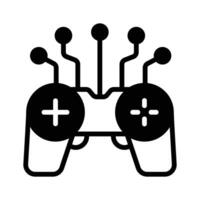 A game controller with interconnected nodes, symbolizing AI in gaming and interactive entertainment vector