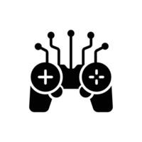 A game controller with interconnected nodes, symbolizing AI in gaming and interactive entertainment vector