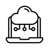 Cloud with laptop screen, concept icon of cloud computing vector
