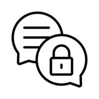 Encrypted chat, secure communication icon in modern style vector