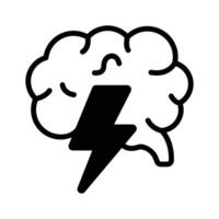 An icon design of brainstorming in unique style, brain power vector