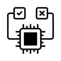 Ai decision system icon in trendy style, ready to use vector