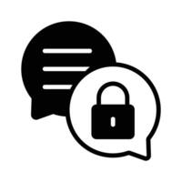 Encrypted chat, secure communication icon in modern style vector