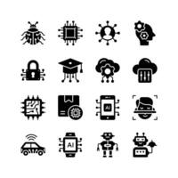 Get this amazing collection of artificial intelligence icons set vector
