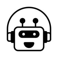Robot assistant , robotic support icon design vector
