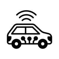 Beautiful designed smart car icon, ai automobile technology vector