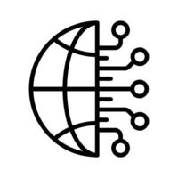 Icon of global network, digital earth design vector